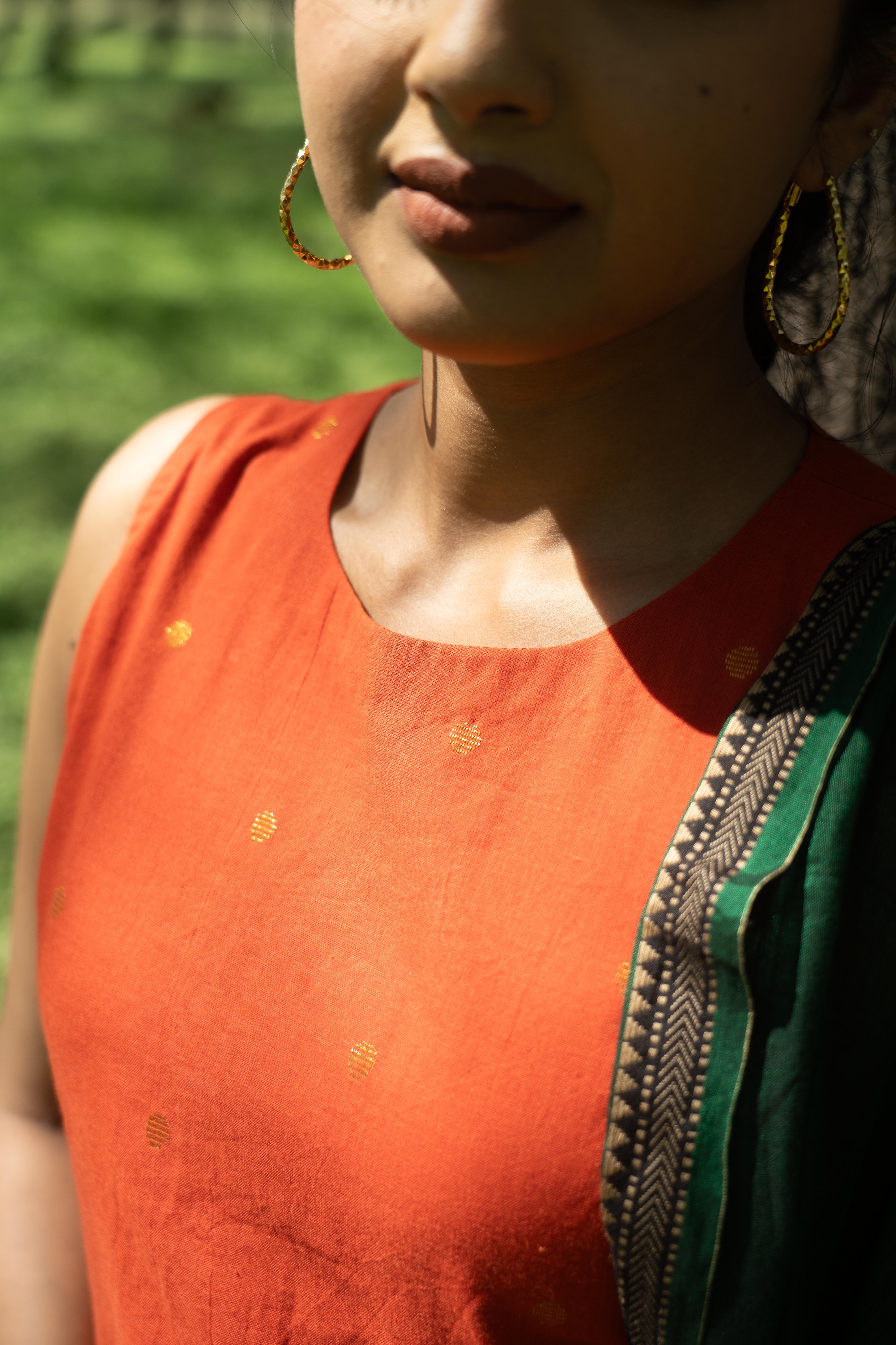 Orange Sharara Set (Green Dupatta Only)